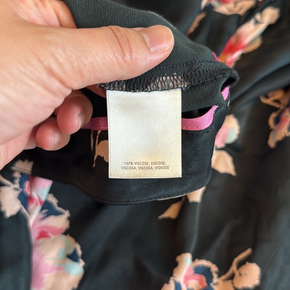 Elevenses Black Pink Tansy Ruffled Trumpet Pants‎ Size 8 - Picture 12 of 14